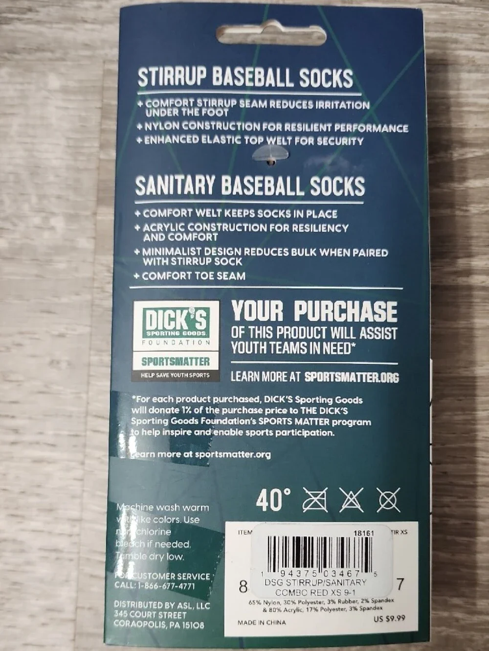 DSG Red & White Stirrup Baseball Socks Combo Pack